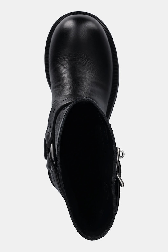 Martine Rose botki skórzane O Ring Moto Boot czarny 1076LP21001