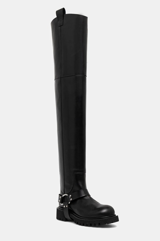 Кожени ботуши MSGM гладка кожа черен 3942MDS676.557.99