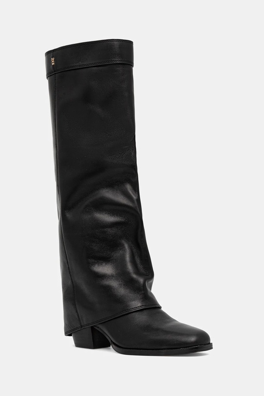 Nokwol kozaki skórzane Weather Black Leather słupek czarny Weather.Black.Leather