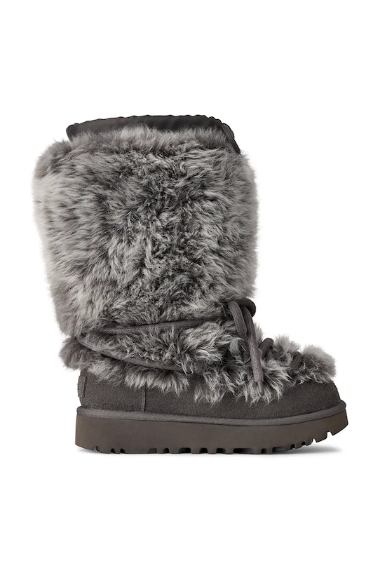 UGG śniegowce zamszowe W Classic Tall Chalet płaska szary 1175690.CHRC
