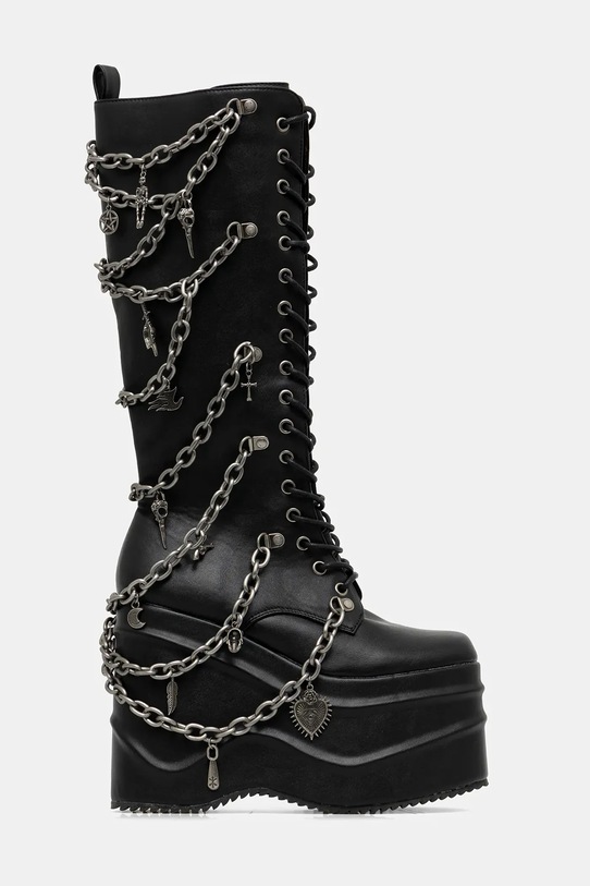 Vysoké čižmy Koi Footwear klinový čierna The.Amygdala