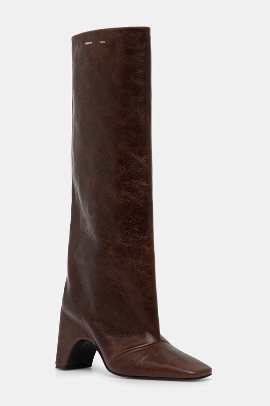 Kožne čizme Coperni Bridge Boot bez tople podstave smeđa COPSH03F6064