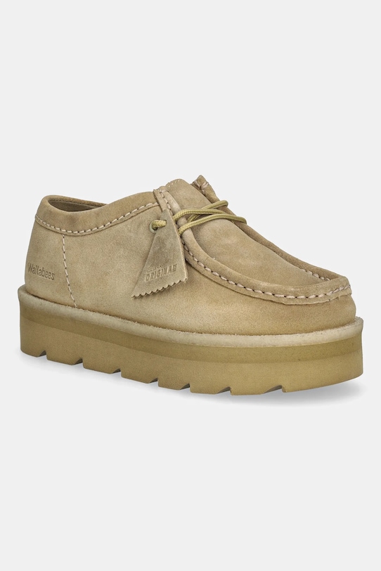 Clarks Originals suede shoes Meare Walla platform beige 26183785