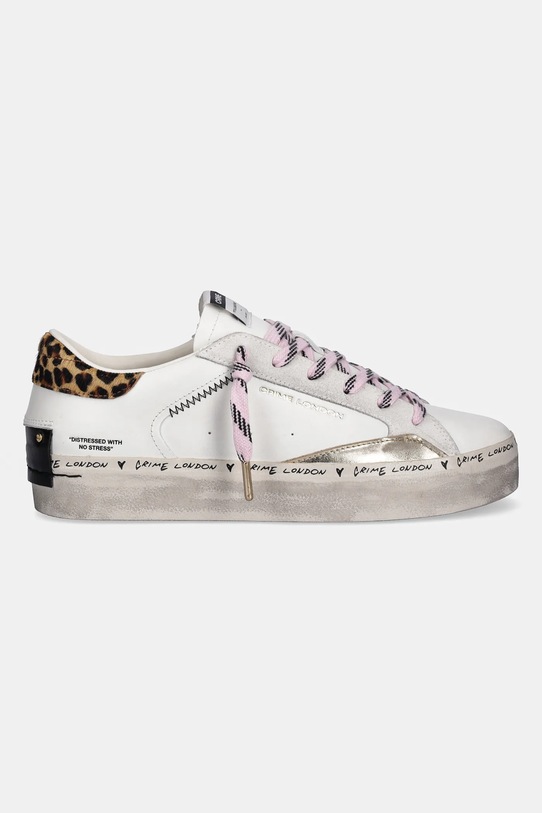 Crime London sneakersy skórzane DISTRESSED 25072AA8.10 biały AW25