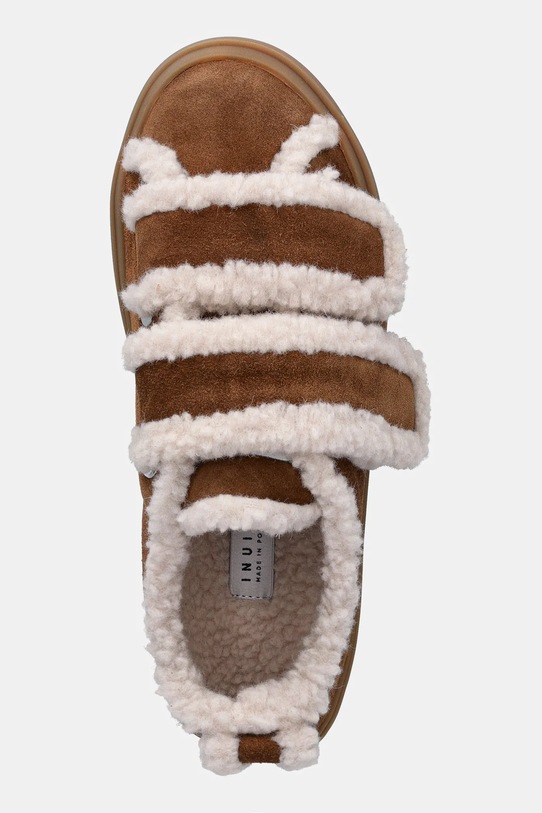 Inuikii sneakersy zamszowe Shearling Low Velcro brązowy 1001.001.0231.150