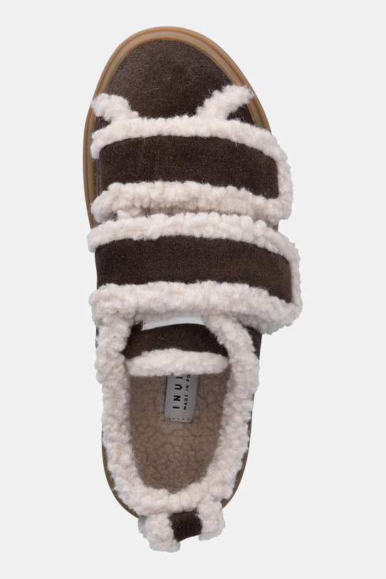 Inuikii sneakersy zamszowe Shearling Low Velcro brązowy 1001.001.0231.152