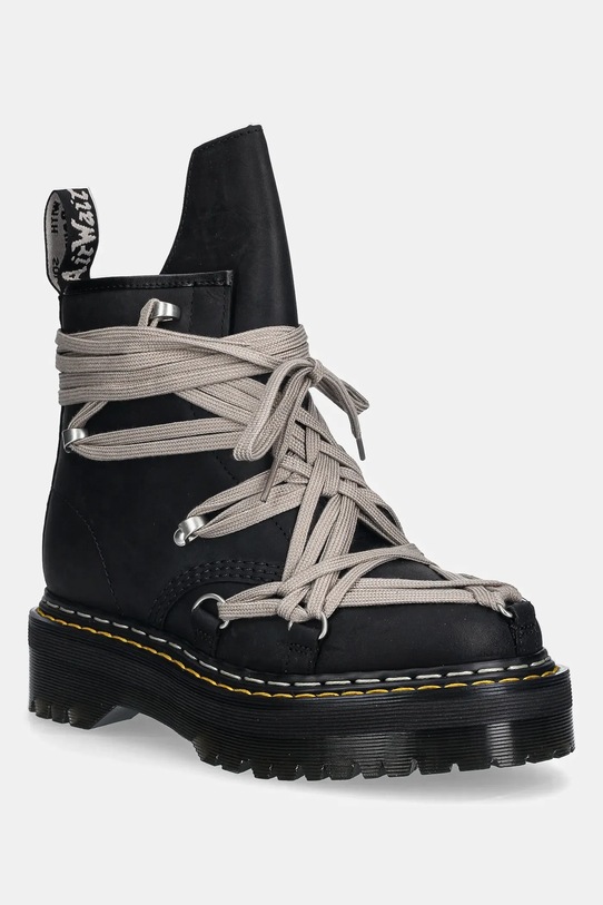 Rick Owens DRKSHDW workery skórzane x Dr. Martens 1460 Quad Sole Megalace® Boot nieocieplane czarny DW02E6812.8001