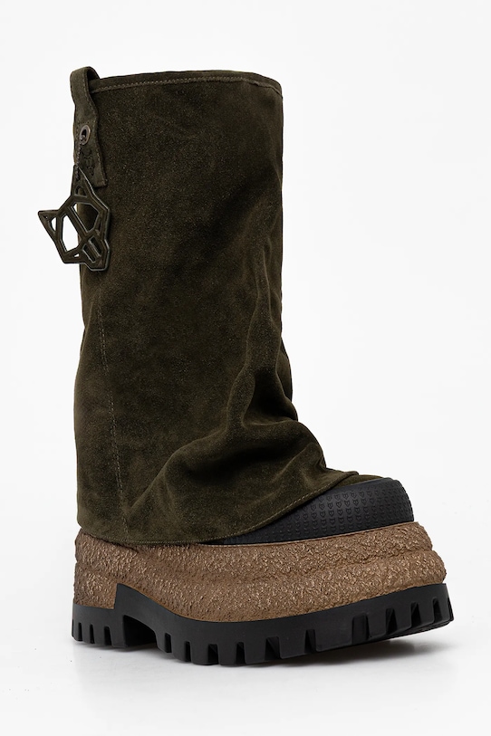 Naked Wolfe stivali in pelle scamosciata Disturb non isolato verde Disturb.Green