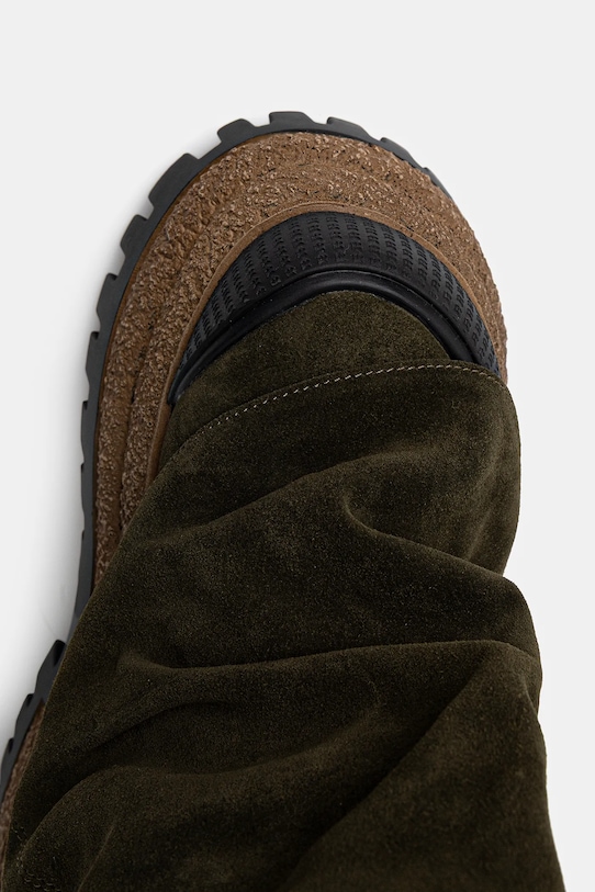 Naked Wolfe stivali in pelle scamosciata Disturb verde Disturb.Green