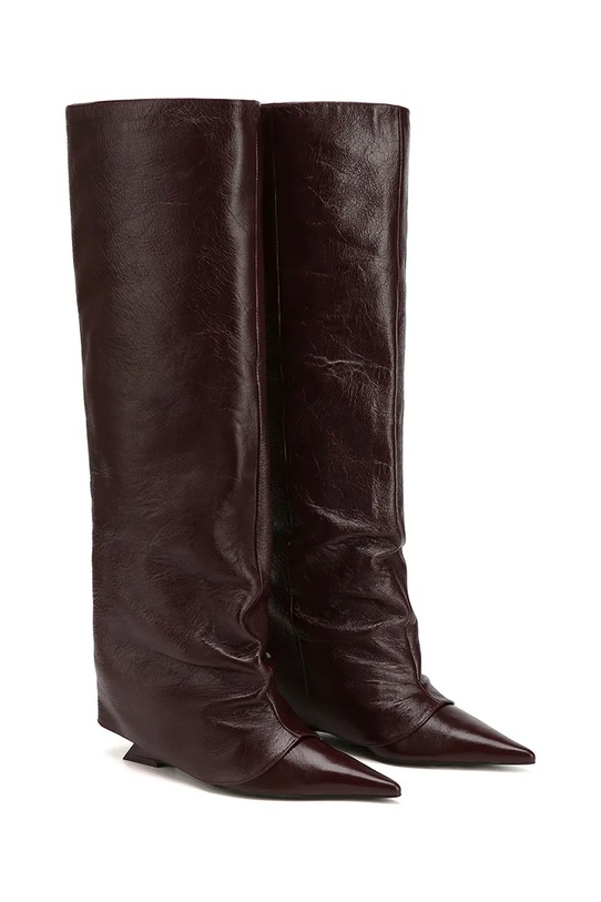 Naked Wolfe kozaki skórzane Stated Stated.Burgundy bordowy AW25