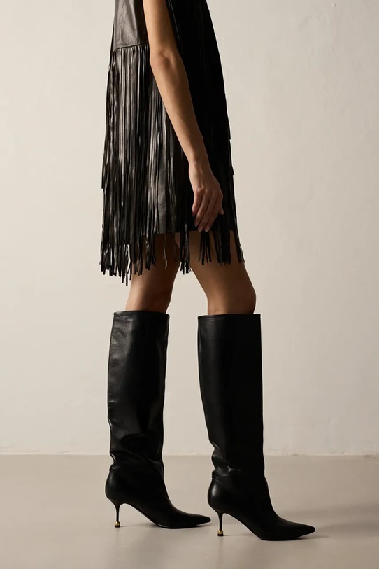 Кожени ботуши Vanda Novak Kaja Deep Black Kaja.Deep.Black черен