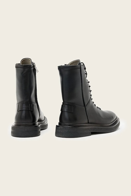 Obuwie AllSaints workery skórzane Escher Lace Up Boot W084FD czarny