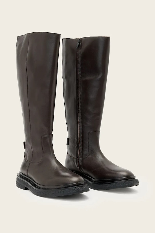AllSaints kozaki skórzane Escher Rider Boot W083FD brązowy AW25