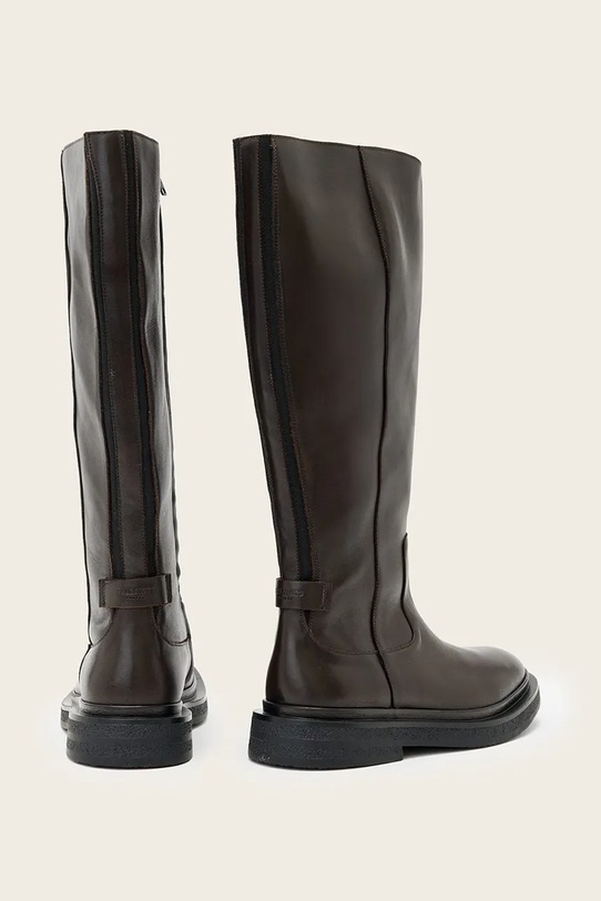 Obuv Kožené čižmy AllSaints Escher Rider Boot W083FD hnedá
