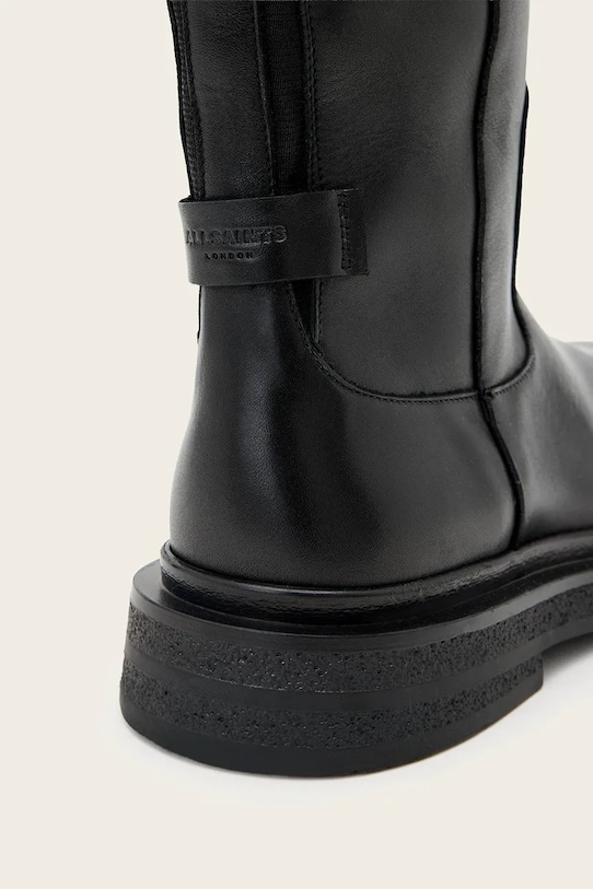 Obuwie AllSaints kozaki skórzane Escher Rider Boot W083FD czarny