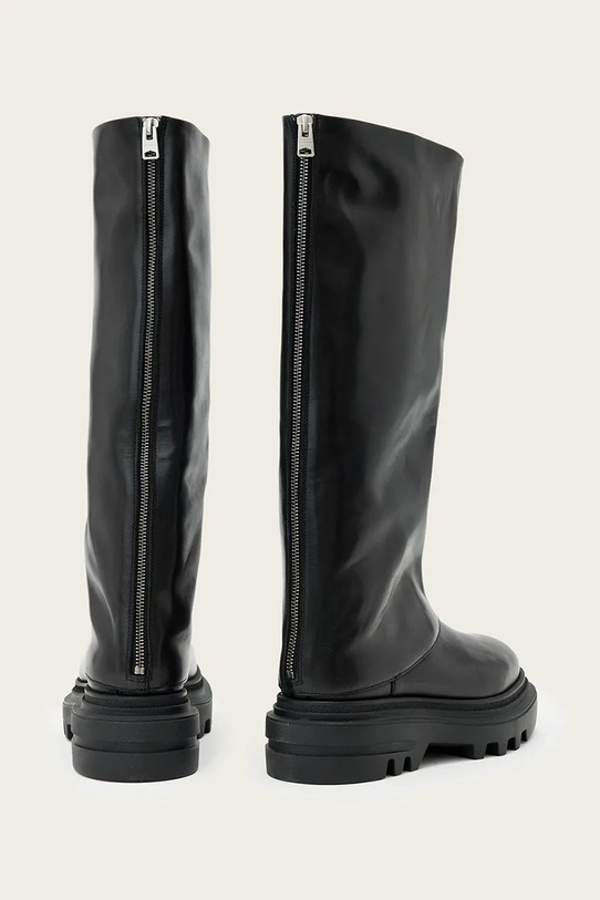 Obuwie AllSaints kozaki skórzane Maxie Boot W064FD czarny