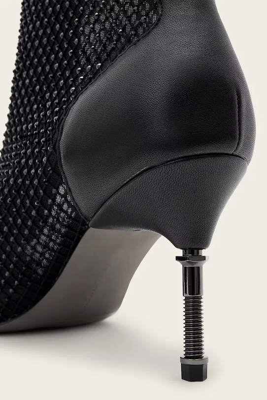 AllSaints botki Natasha Mesh Boot czarny W076FD