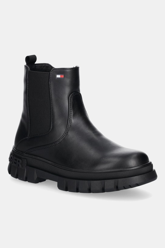 Tommy Hilfiger sztyblety dziecięce imitacja skóry licowej czarny T3A5.34047.35.40