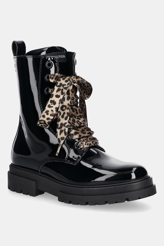 Tommy Hilfiger botki dziecięce imitacja skóry licowej czarny T4A5.34026.30.34