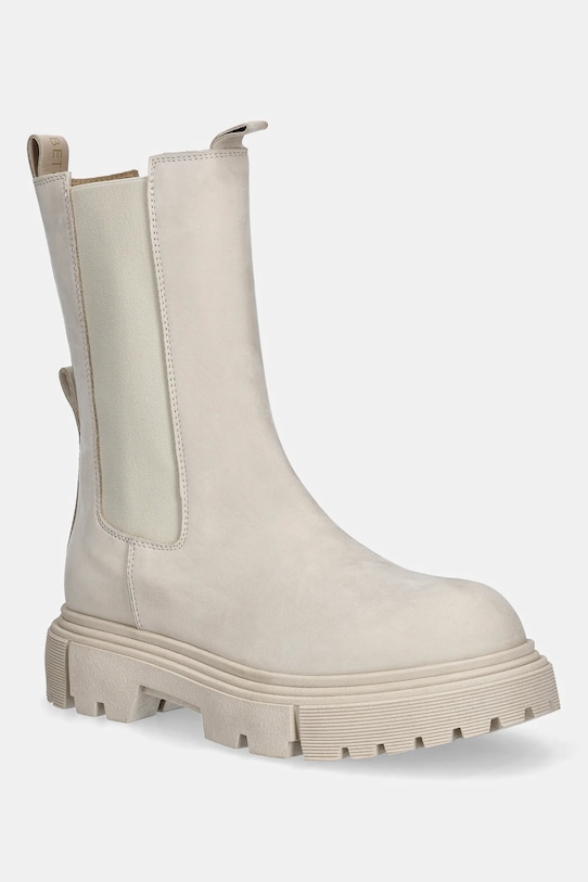 Dětské kotníkové boty z nubuku Elisabetta Franchi na zip béžová F4A5.E0419