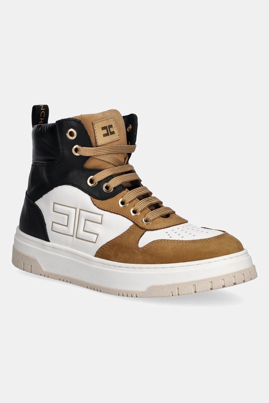 Elisabetta Franchi sneakersy dziecięce skóra zamszowa brązowy F4A9.E0350