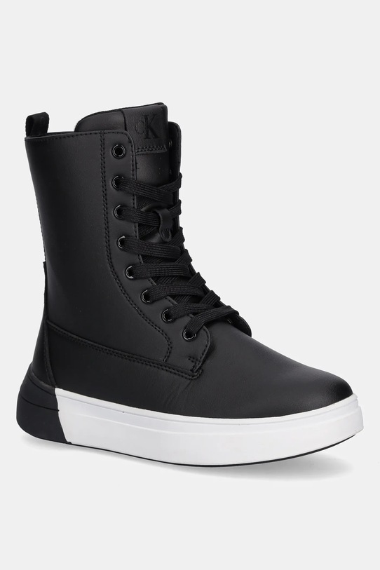 Calvin Klein Jeans botki dziecięce imitacja skóry licowej czarny V3X5.83168.35.40