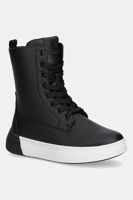 Calvin Klein Jeans botki dziecięce imitacja skóry licowej czarny V3X5.83168.35.40