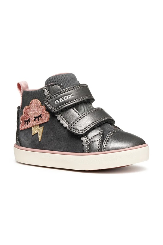 Παιδικά αθλητικά παπούτσια Geox GISLI απομίμηση λείου δέρματος γκρί B561MD.022NF.24.27
