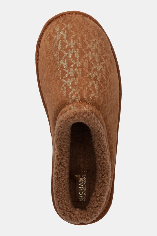 Michael Kors kapcie dziecięce OSAKA LOGO brązowy MK03782220