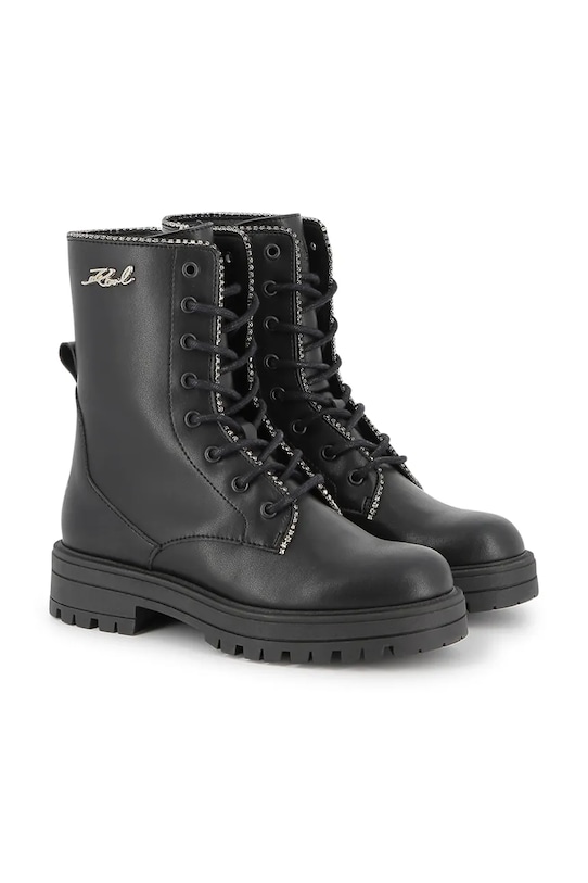 Karl Lagerfeld ghete din piele pentru copii cu snur negru Z30983.36.39