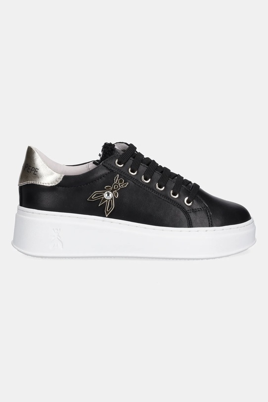 Δερμάτινα αθλητικά παπούτσια Patrizia Pepe PPJ903 μαύρο AW25
