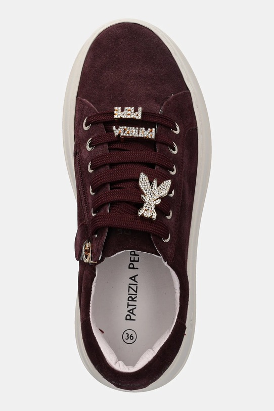Παιδικά sneakers σουέτ Patrizia Pepe μπορντό PPJ905