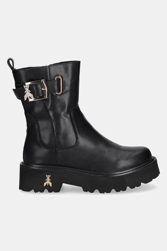 Παιδικές δερμάτινες μπότες Patrizia Pepe PPJ967 μαύρο AW25