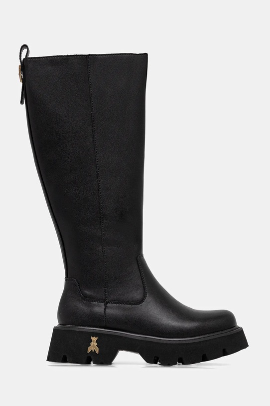 Παιδικές δερμάτινες μπότες Patrizia Pepe PPJ973 μαύρο AW25