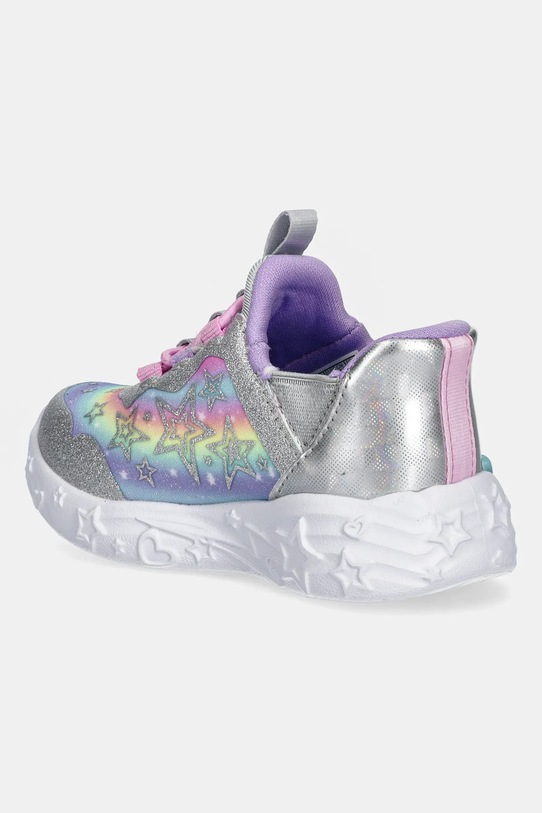 Dziewczynka Skechers sneakersy dziecięce UNICORN CHARMER-LIL STARLITE 302297N srebrny