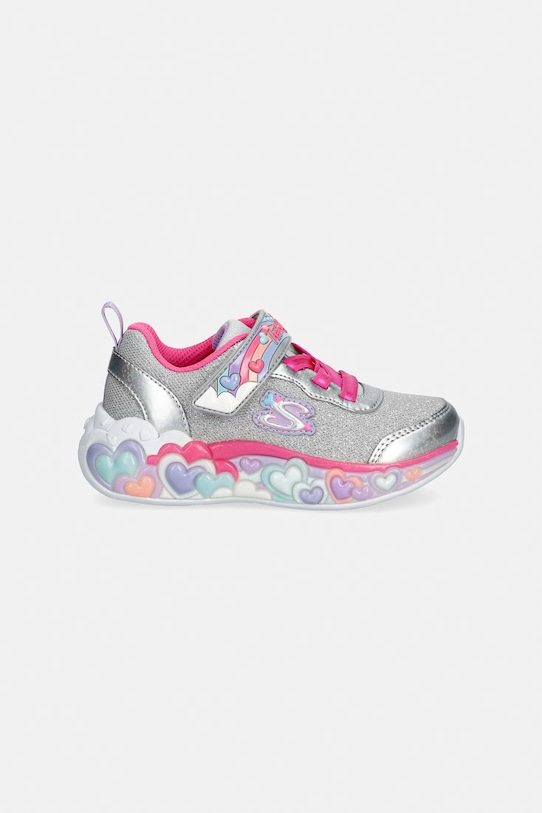 Skechers ETERNAL HEART LIGHTS - TON OF sneakersy dziecięce 302697N srebrny SS26
