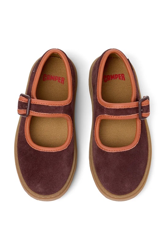 Camper balerini din piele pentru copii Kiddo Kids burgundia K800662.25.27