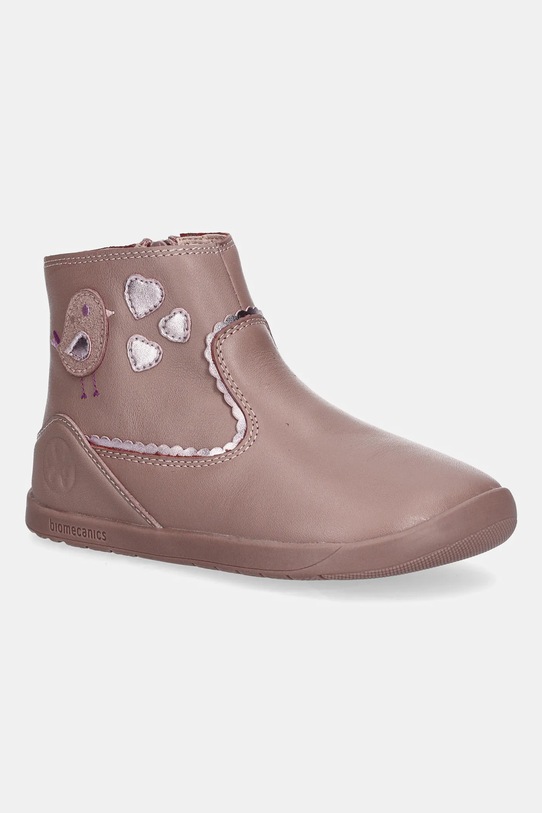 Biomecanics buty zimowe skórzane dziecięce nieocieplane różowy 251154.24.26