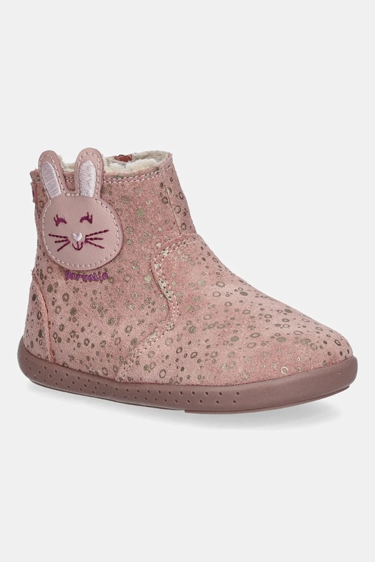 Garvalin buty zimowe zamszowe dziecięce na zamek pomarańczowy 251302.19.23