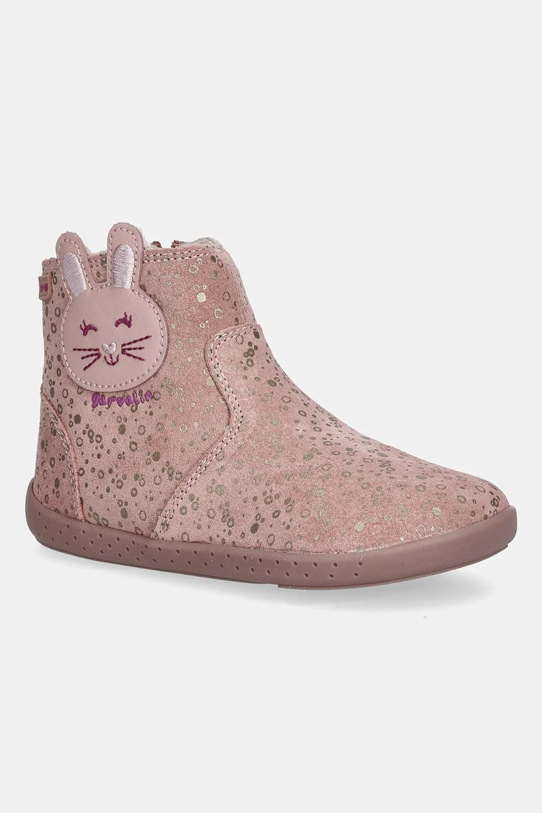 Garvalin buty zimowe zamszowe dziecięce na zamek pomarańczowy 251302.24.26