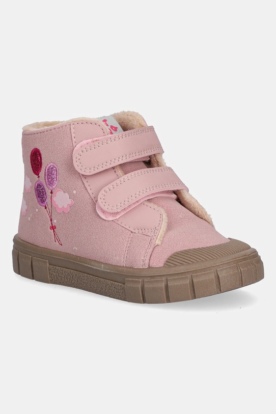 Garvalin buty zimowe dziecięce imitacja skóry licowej różowy 251333