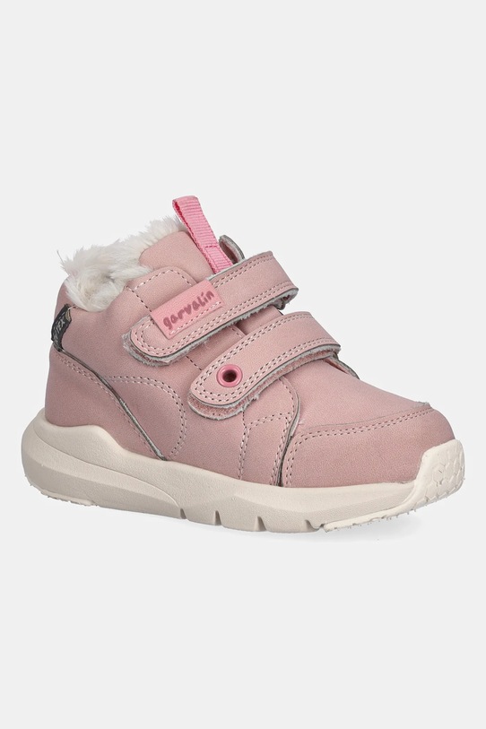 Garvalin buty zimowe nubukowe dziecięce na rzep różowy 251350.G