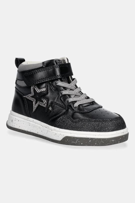 Garvalin sneakersy dziecięce imitacja skóry licowej czarny 251551