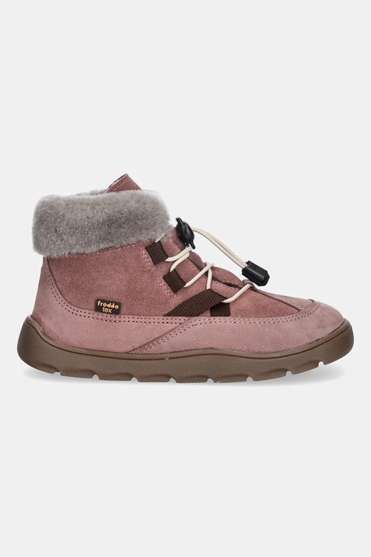 Froddo buty zimowe zamszowe dziecięce ZERU TEX COSY BAREFOOT G3110258.G.31.35 różowy AW25