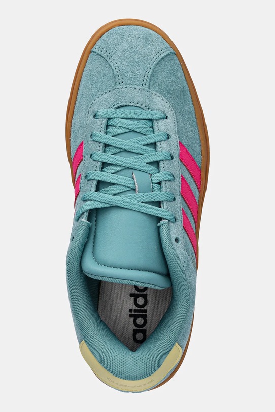 Dječje tenisice od brušene kože adidas VL COURT BOLD tirkizna JQ4482