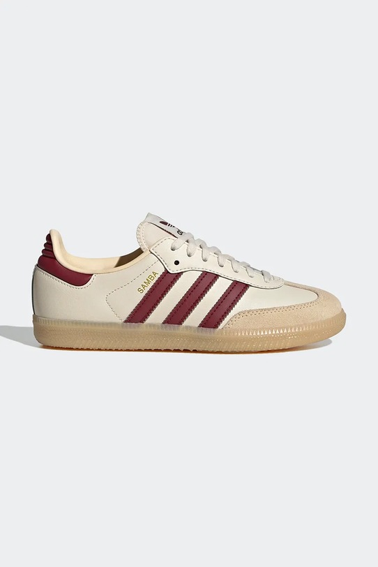 Παιδικά δερμάτινα sneakers adidas Originals SAMBA OG δέρμα σαμουά μπεζ JQ8554