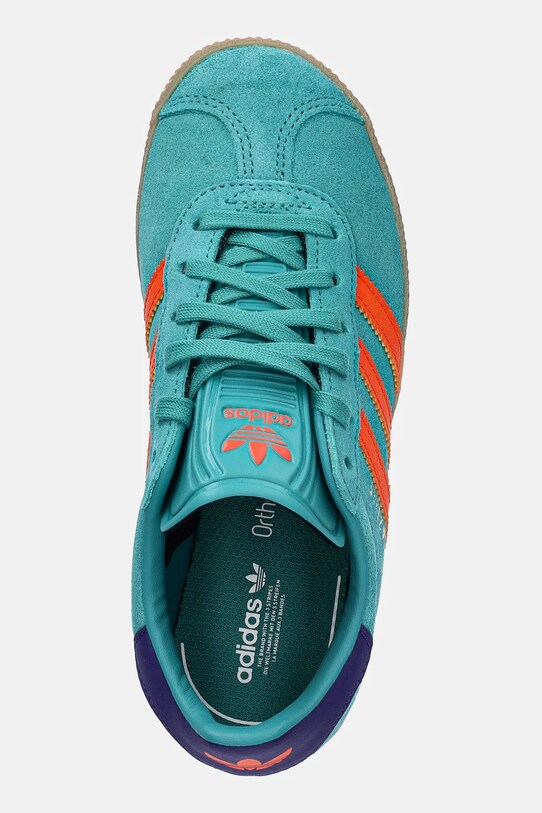 adidas Originals sneakers de piele întoarsă pentru copii GAZELLE verde JR5946