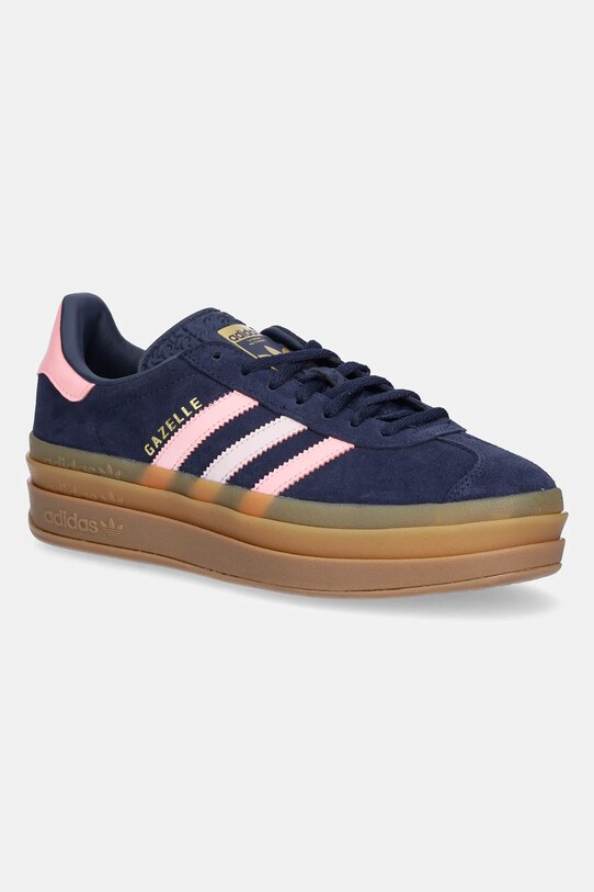 Semišové tenisky adidas Originals GAZELLE BOLD imitace kůže námořnická modř JR5951