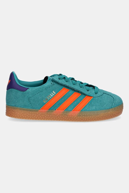 Dječje tenisice od brušene kože adidas Originals GAZELLE JR7428 zelena AW25