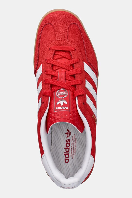Detské semišové tenisky adidas Originals GAZELLE INDOOR červená JS3801
